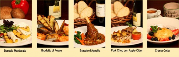 A sampling of various dishes from the menu at Veneto Trattoria.